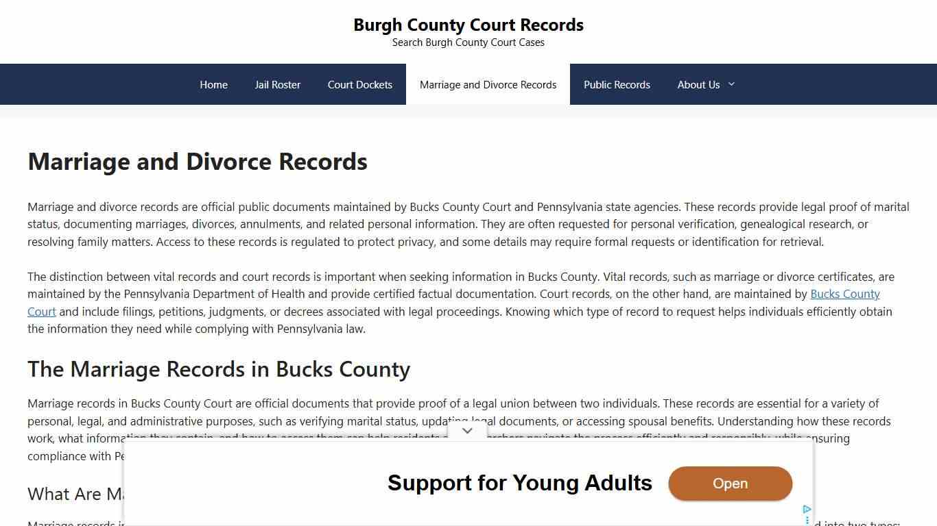 Marriage and Divorce Records - Burgh County Court Records