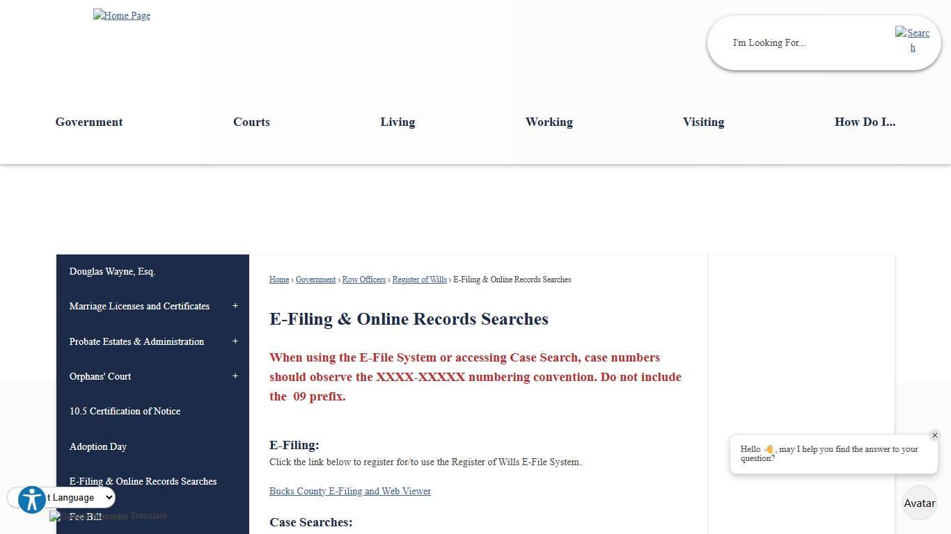 E-Filing & Online Records Searches | Bucks County, PA